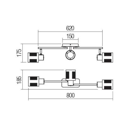 Redo 04-521 - Пристельова люстра BASKET 3xE27/42W/230V бронзовий