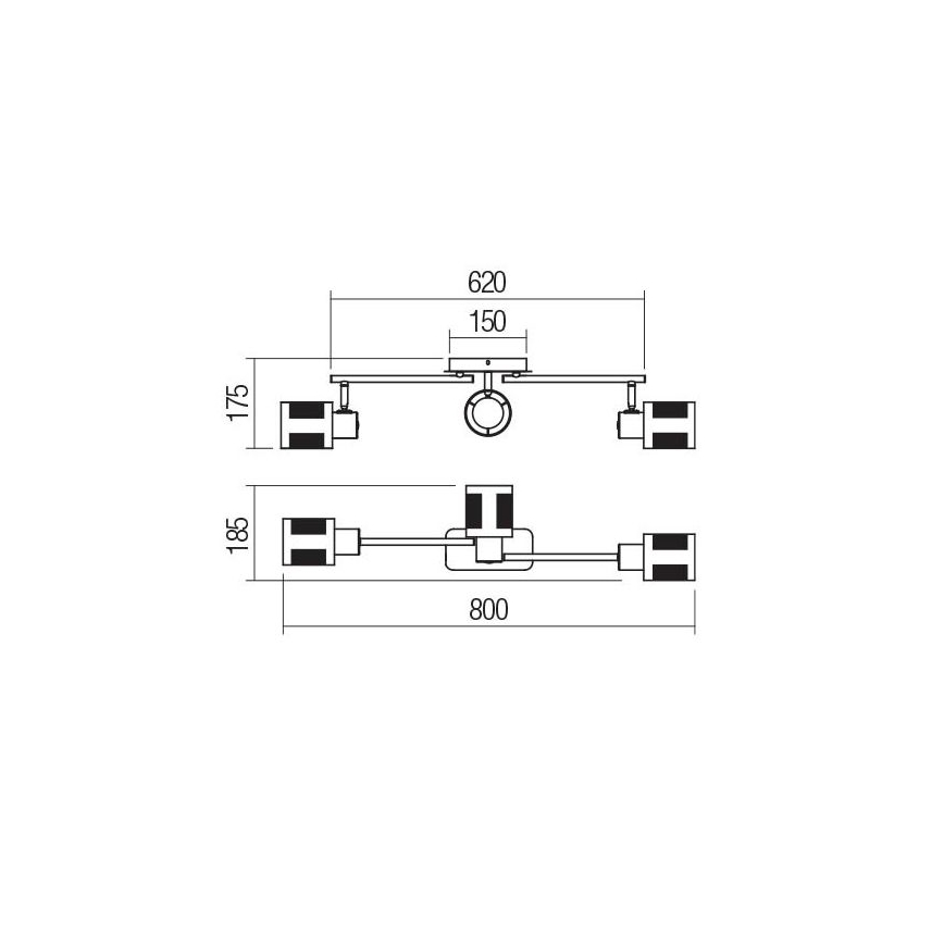 Redo 04-521 - Пристельова люстра BASKET 3xE27/42W/230V бронзовий