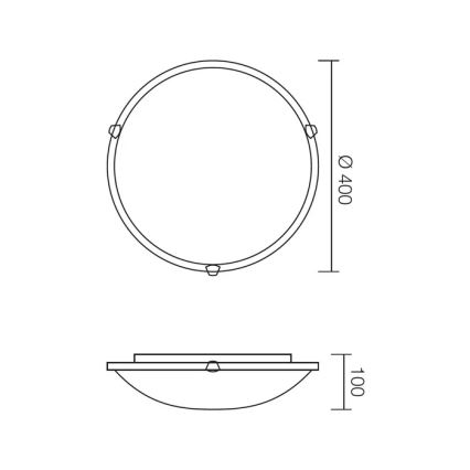 Redo 05-393 - Стельовий світильник VIRGINIA 2xE27/42W/230V діаметр 40 см сірий