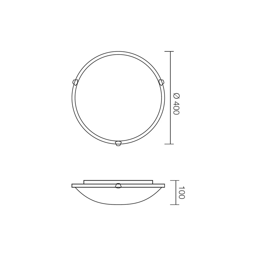 Redo 05-393 - Стельовий світильник VIRGINIA 2xE27/42W/230V діаметр 40 см сірий
