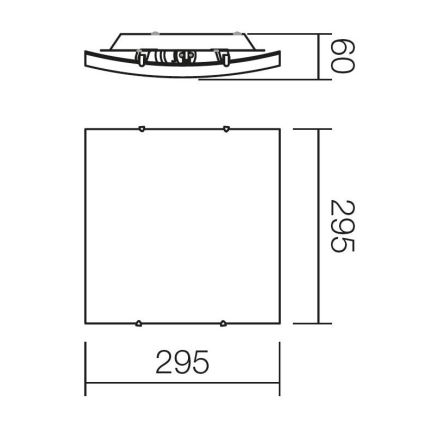 Redo 05-812 - Потолочный светильник SHAKE, 1xE27/42W/230V, 29,5x29,5 см, белый