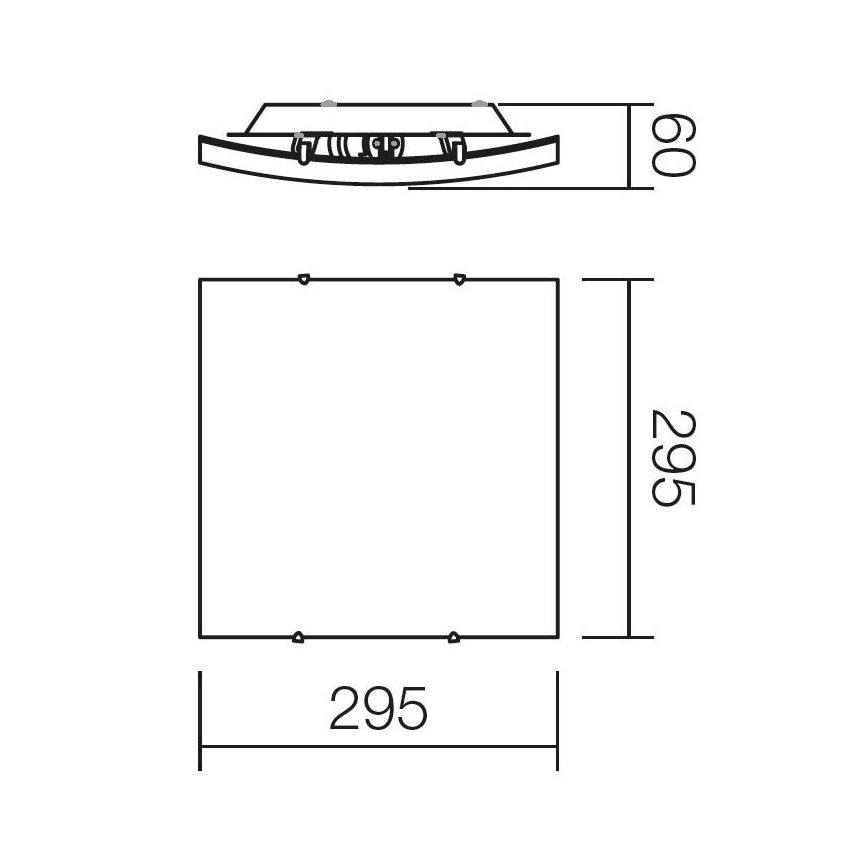 Redo 05-812 - Потолочный светильник SHAKE, 1xE27/42W/230V, 29,5x29,5 см, белый