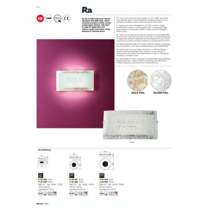 Redo 05-898 - Светодиодный хрустальный потолочный светильник RA LED/12W/230V диаметр 30 см серебристый