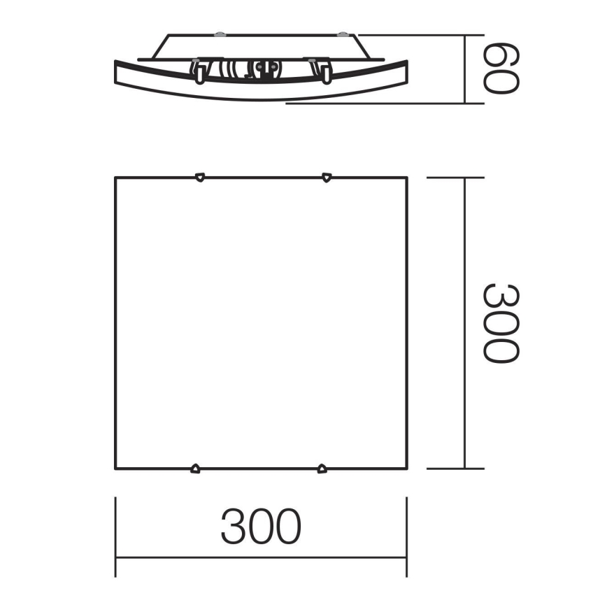 Redo 05-904 - Потолочный светильник ISIDE 1xE27/42W/230V 30x30 см прозрачный