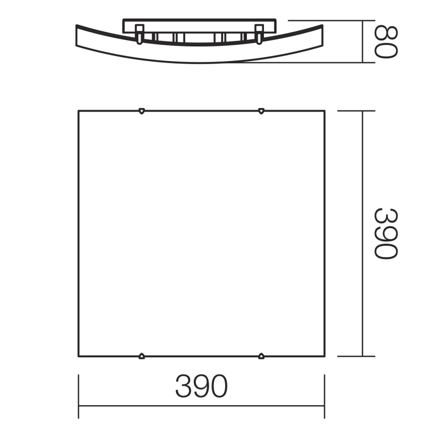 Redo 05-905 - Потолочный светильник ISIDE, 2xE27/42W/230V, 39x39 см, прозрачный