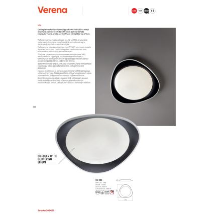 Redo 05-922 - Светодиодный потолочный светильник VERENA LED/24W/230V антрацит
