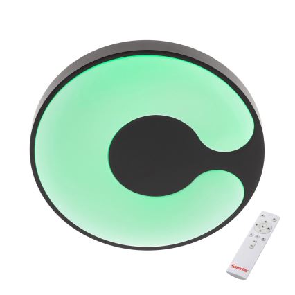 Redo 05-927 - LED RGBW з регульованою яскравістю стельовий світильник BIGSI LED/48W/230V 3000-6500K діаметром 50 см чорний + пульт дистанційного керування