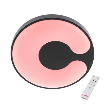 Redo 05-927 - LED RGBW з регульованою яскравістю стельовий світильник BIGSI LED/48W/230V 3000-6500K діаметром 50 см чорний + пульт дистанційного керування