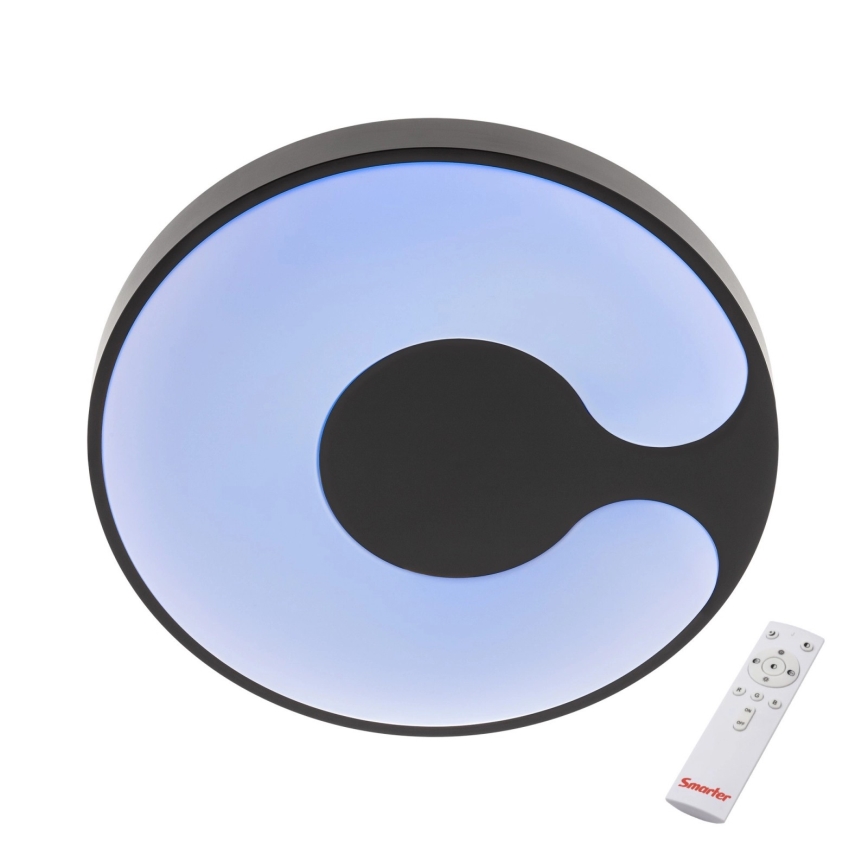 Redo 05-927 - LED RGBW з регульованою яскравістю стельовий світильник BIGSI LED/48W/230V 3000-6500K діаметром 50 см чорний + пульт дистанційного керування