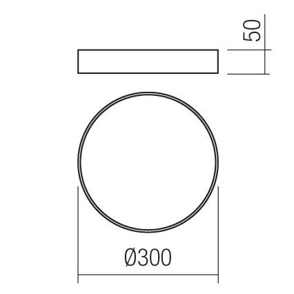 Redo 05-930 - Светодиодный потолочный светильник KNOB LED/24W/230V 3000K-6500K 30 см черный