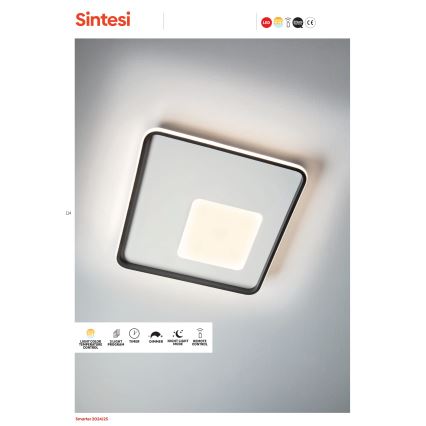 Redo 05-961 - Светодиодный потолочный светильник с регулированием яркости SINTESI LED/53W/230V 45x45 см 3000-6000K + дистанционное управление