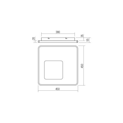 Redo 05-961 - Светодиодный потолочный светильник с регулированием яркости SINTESI LED/53W/230V 45x45 см 3000-6000K + дистанционное управление