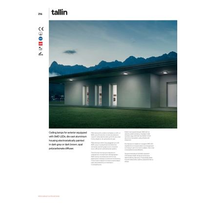Redo 90008 - Светодиодный уличный потолочный светильник TALLIN LED/21W/230V 24,5x24,5 см IP54 коричневый