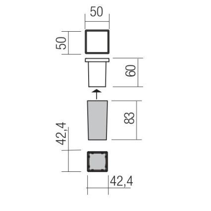 Redo 90041 - Светодиодный уличный встраиваемый светильник INCAS LED/2,3W/230V IP65