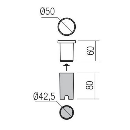 Redo 90042 - Світлодіодний вбудований зовнішній світильник INCAS LED/2,3W/230V IP65