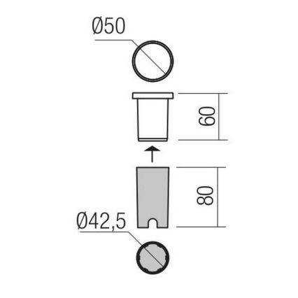 Redo 90044 - Світлодіодний вбудований зовнішній світильник INCAS LED/2,3W/230V IP65