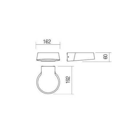 Redo 90046 - Светодиодный уличный настенный светильник PHASER LED/12W/230V IP54