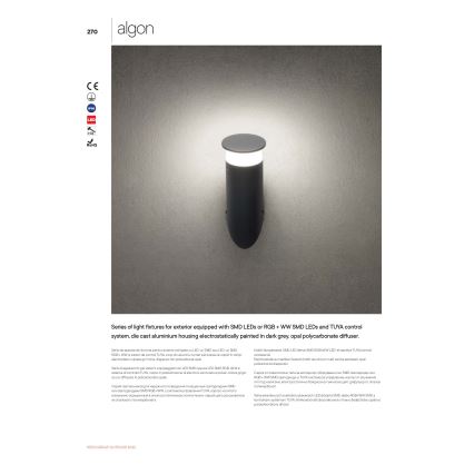 Redo 90073 - Уличный светодиодный настенный светильник ALGON LED/9W/230V IP65 черный