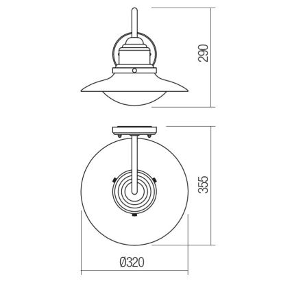 Redo 90093 - Уличный настенный светильник  ELIO 1xE27/42W/230V IP44