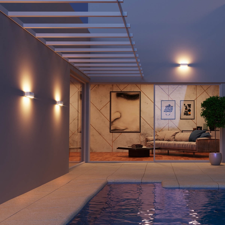 Redo 90095 - LED зовнішній настінний світильник PLANIT LED/10W/230V 3000K IP54 білий