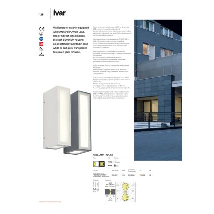 Redo 90114 - Вуличний світлодіодний настінний світильник IVAR LED/7,6W/230V IP54 антрацит