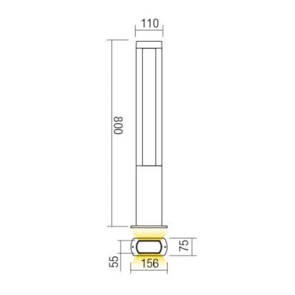 Redo 90125 - LED уличный светильник DOLMEN LED/12,44W/230V IP54 антрацит