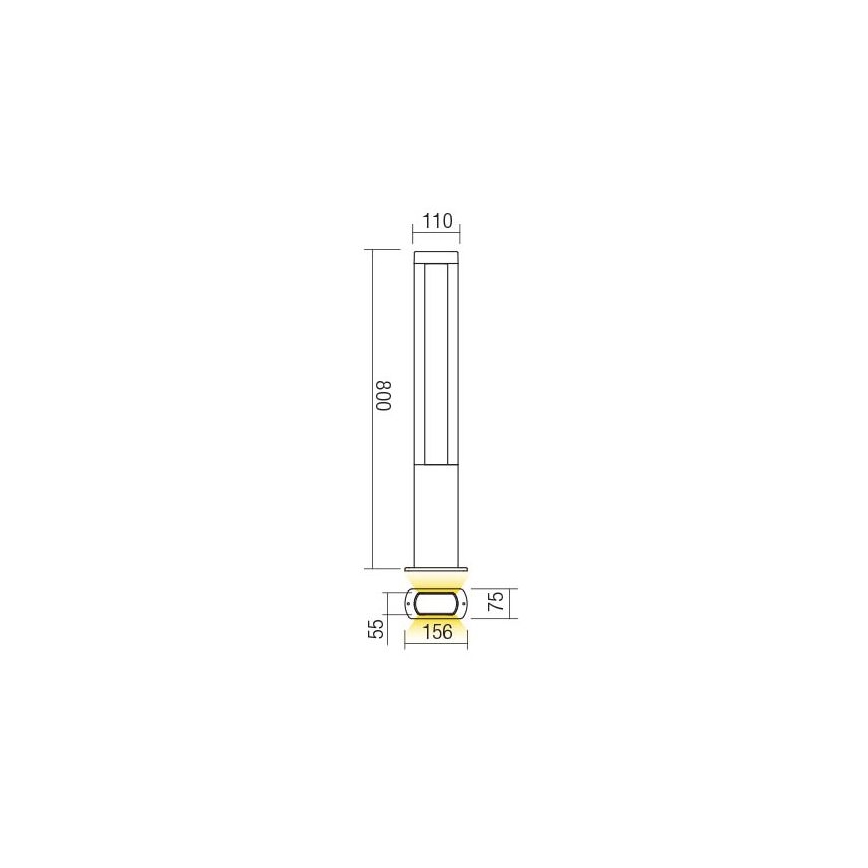 Redo 90125 - LED уличный светильник DOLMEN LED/12,44W/230V IP54 антрацит