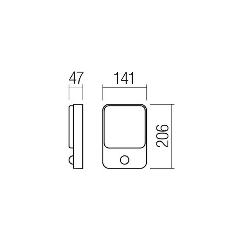 Redo 90133 - Уличный светодиодный настенный светильник с датчиком COLIN 1xLED/9W/230V IP54