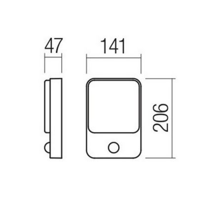 Redo 90134 - LED уличный настенный светильник с датчиками движения и сумерек COLIN LED/9W/230V 4000K IP54 антрацит
