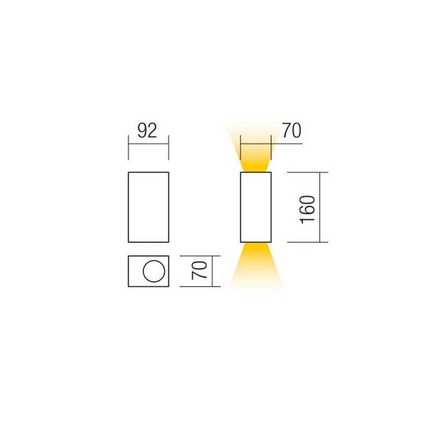 Redo 90152 - Уличный настенный светильник PUNTA 2xGU10/7W/230V IP44