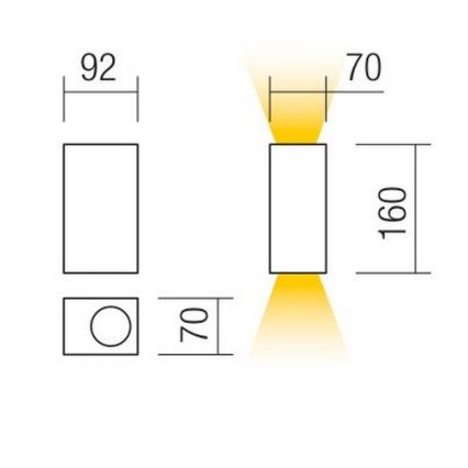 Redo 90152 - Уличный настенный светильник PUNTA 2xGU10/7W/230V IP44