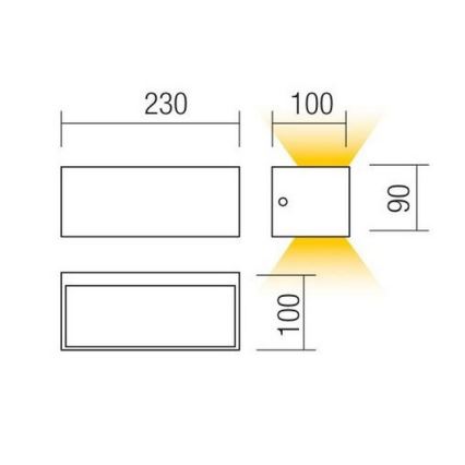 Redo 90154 - Светодиодный уличный настенный светильник LAMPRIS 1xLED/12W/230V IP65