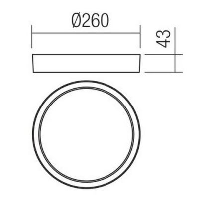 Redo 90155 - Вуличний світлодіодний стельовий світильник PONZA LED/16W/230V діаметр 26 см IP65
