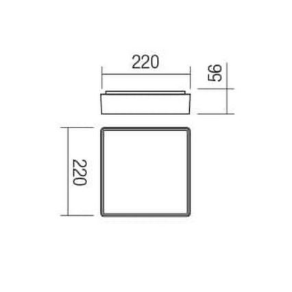 Redo 90157 - Светодиодный уличный потолочный светильник MARINA LED/12W/230V 22x22 см IP65 антрацит