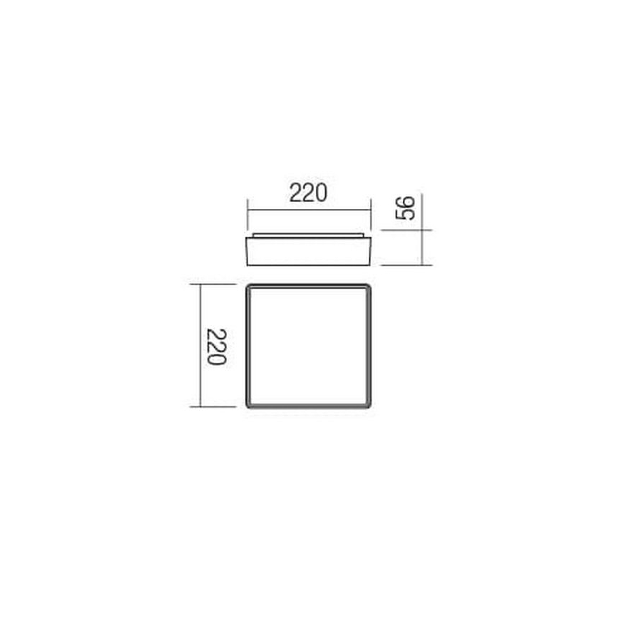 Redo 90157 - Светодиодный уличный потолочный светильник MARINA LED/12W/230V 22x22 см IP65 антрацит