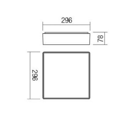 Redo 90158 - Светодиодный уличный потолочный светильник MARINA LED/16W/230V 29,6x29,6 см IP65 антрацит
