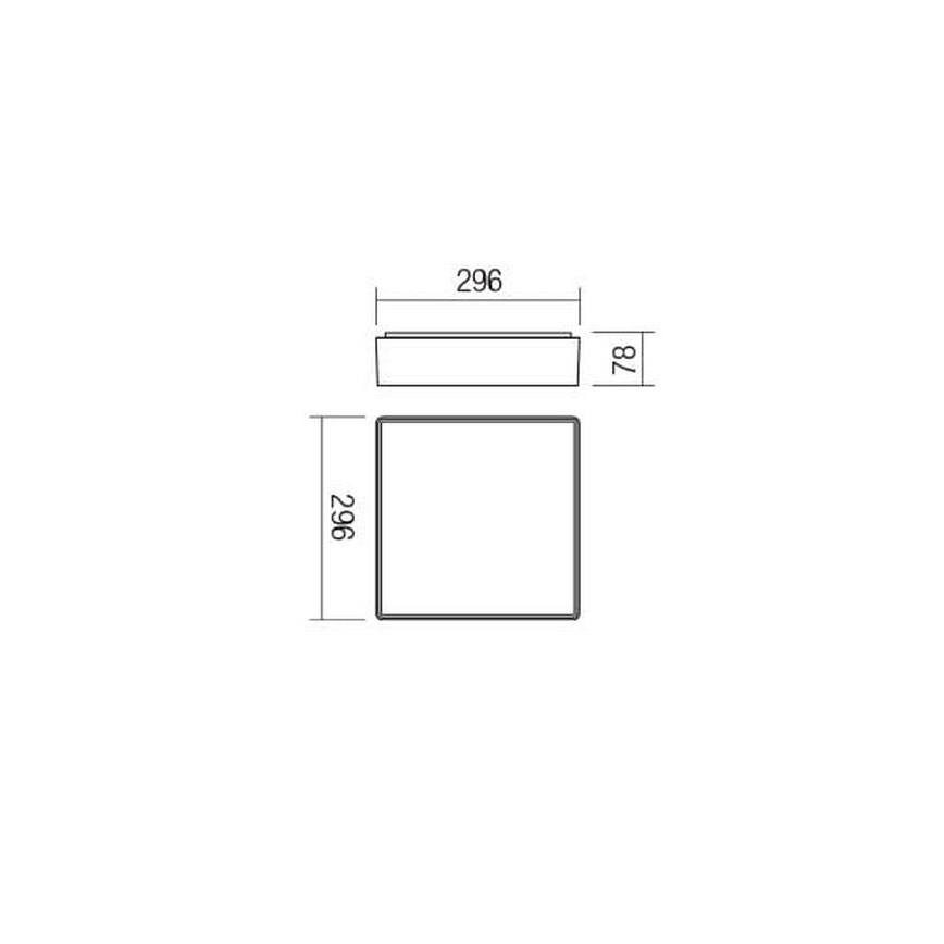 Redo 90158 - Светодиодный уличный потолочный светильник MARINA LED/16W/230V 29,6x29,6 см IP65 антрацит