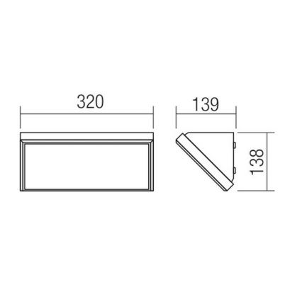 Redo 90160 - Светодиодный уличный настенный светильник MAKO 1xLED/21W/230V IP65