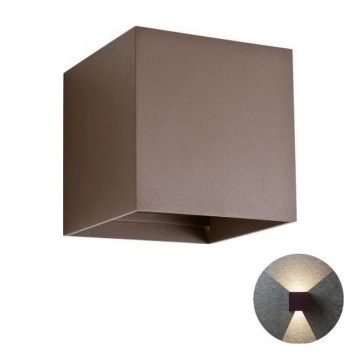 Redo 90174 - Вуличний світлодіодний настінний світильник VARY 2xLED/6W/230V 3000K IP54 коричневий