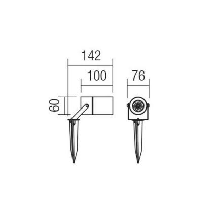 Redo 90183 - Вулична лампа PIT 1xGU10/35W/230V IP65