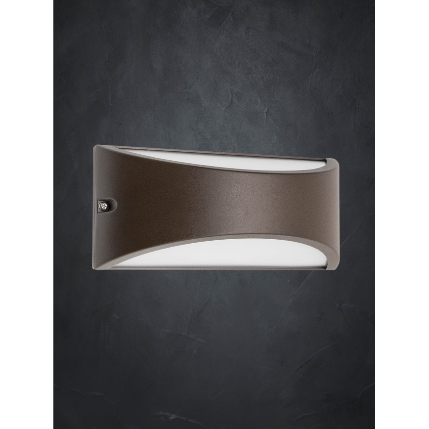 Redo 90192 - Вуличний світлодіодний настінний світильник SCUDO LED/10W/230V 3000K IP54 коричневий