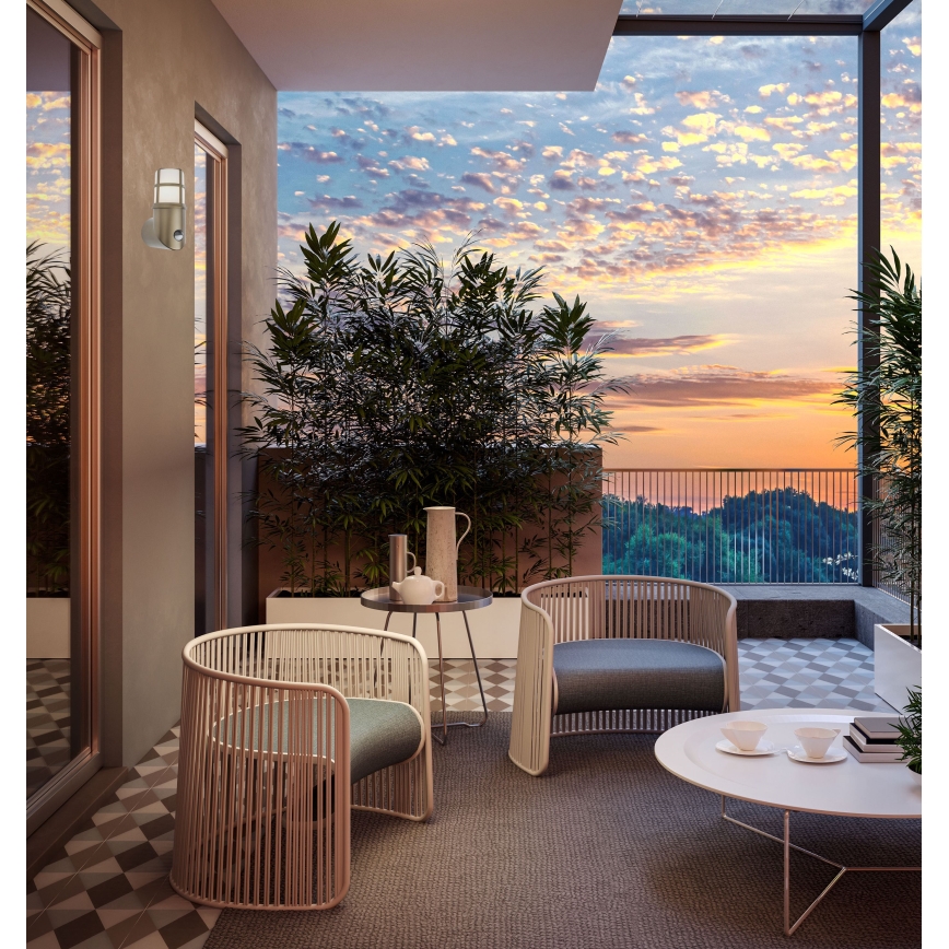 Redo 90199 - Вуличний світильник з датчиком TRITON 1xE27/28W/230V IP54 латунь