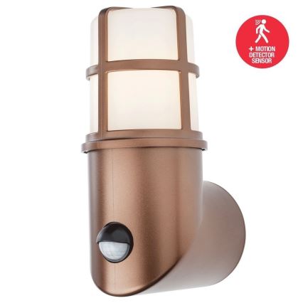 Redo 90200 - Уличный светильник с датчиком TRITON 1xE27/28W/230V IP54 медный
