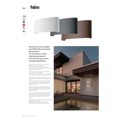Redo 90226 - Вуличний світлодіодний настінний світильник FABO LED/6W/230V 3000K IP54 сірий