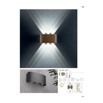 Redo 90226 - Вуличний світлодіодний настінний світильник FABO LED/6W/230V 3000K IP54 сірий