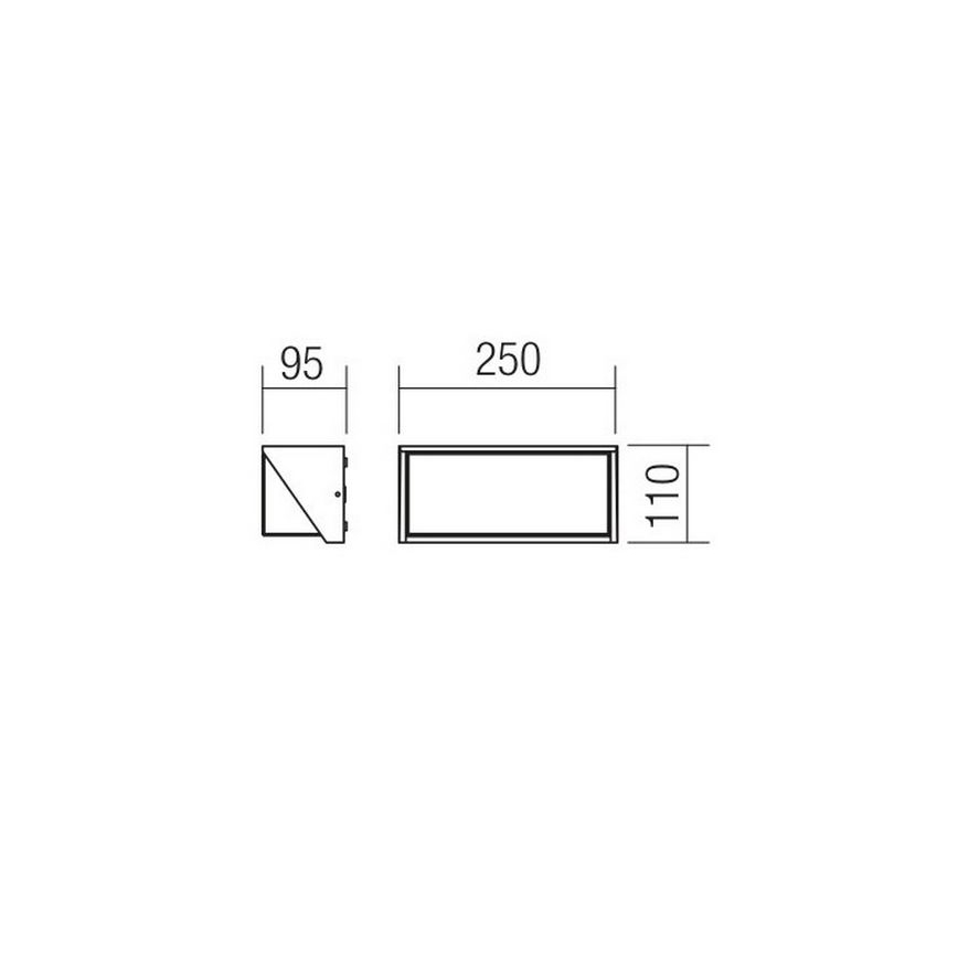 Redo 90238 - Вуличний світлодіодний настінний світильник SPECTRA LED/16W/230V 3000K IP54 сірий