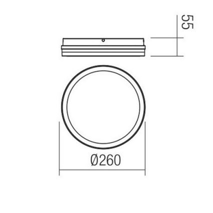 Redo 90286 - Светодиодный уличный потолочный светильник ISOLA LED/24W/230V диаметр 26 см 3000/4000/6500K IP54 антрацит