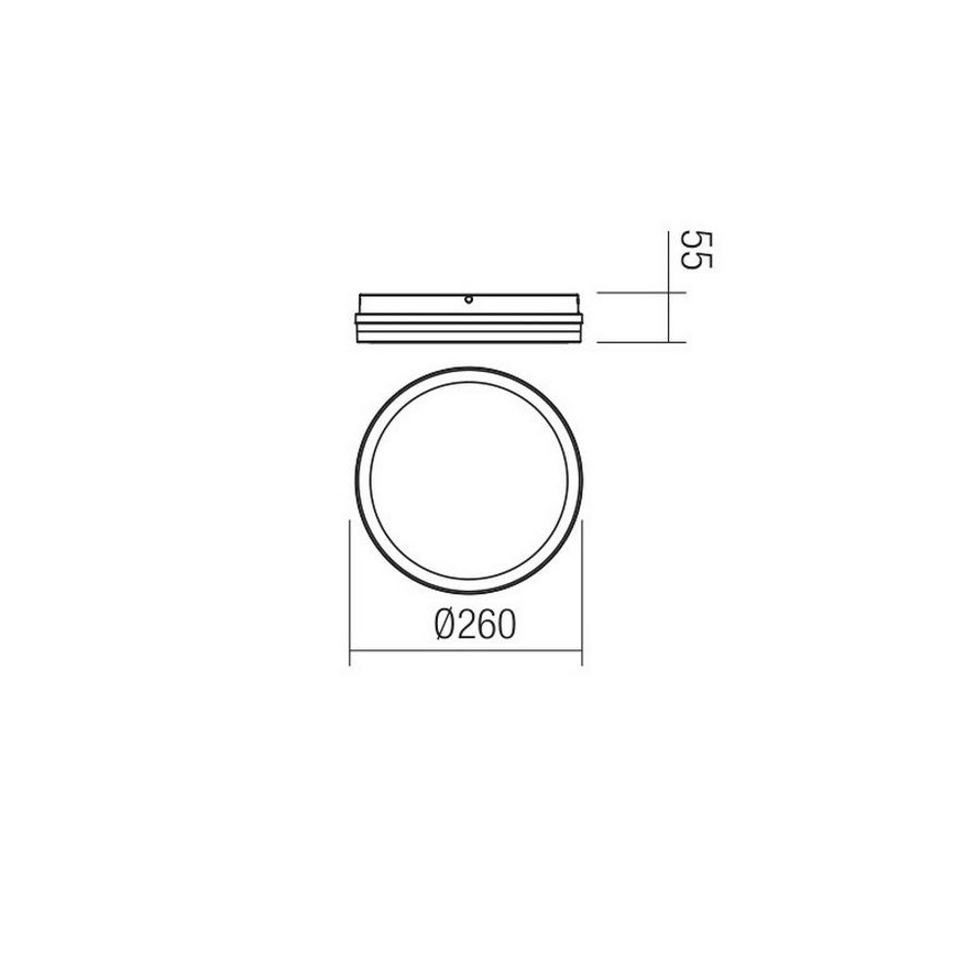 Redo 90286 - Светодиодный уличный потолочный светильник ISOLA LED/24W/230V диаметр 26 см 3000/4000/6500K IP54 антрацит