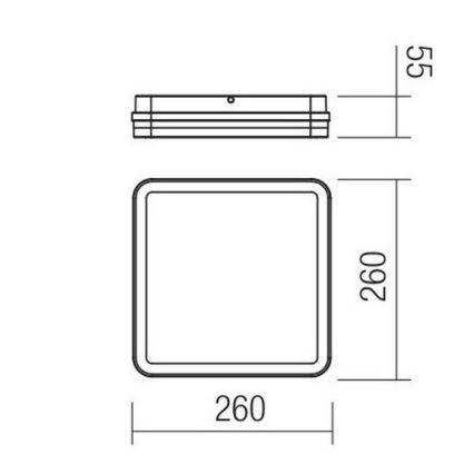 Redo 90292 - Светодиодный уличный потолочный светильник с датчиком ISOLA LED/24W/230V 26x26 см 3000/4000/6500K IP54 антрацит