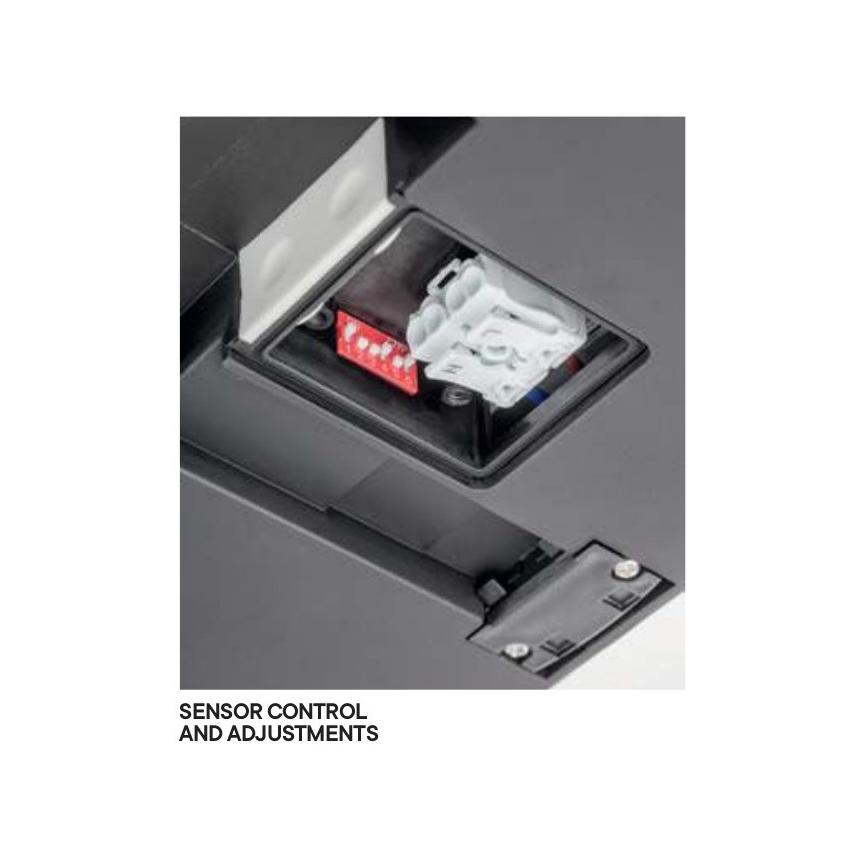 Redo 90292 - Вуличний світлодіодний стельовий світильник з датчиком ISOLA LED/24W/230V 26x26 см 3000/4000/6500K IP54 антрацит